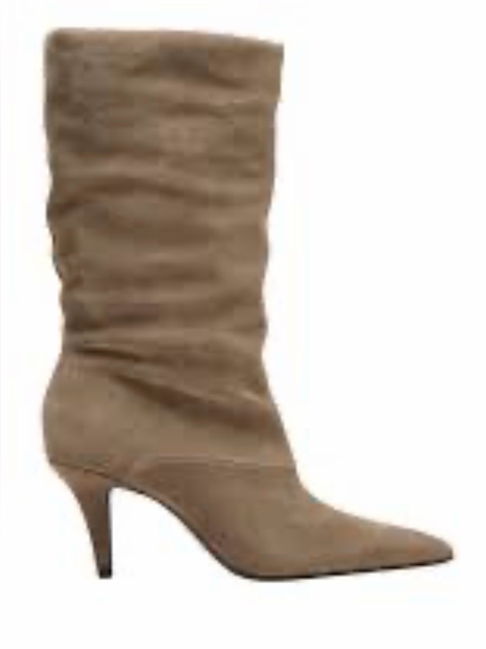 Zara Suede Gathered Heeled Boots